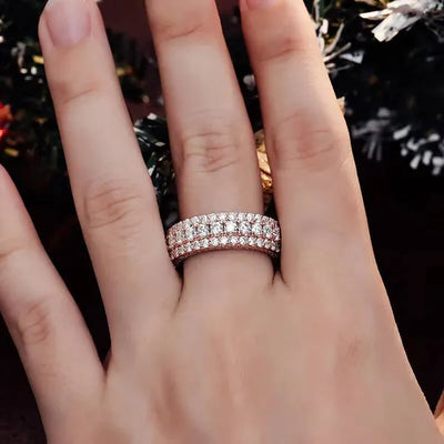 VVS Full Iced Moissanite Eternity Band | 925 Sterling Silver