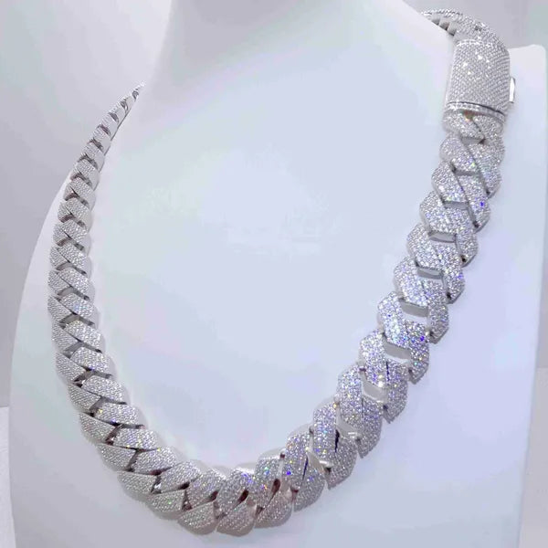Iced Out VVS Moissanite Cuban Link Chain | GRA Certified