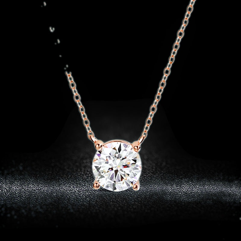 Solitaire Pendant Necklace — VVS Moissanite