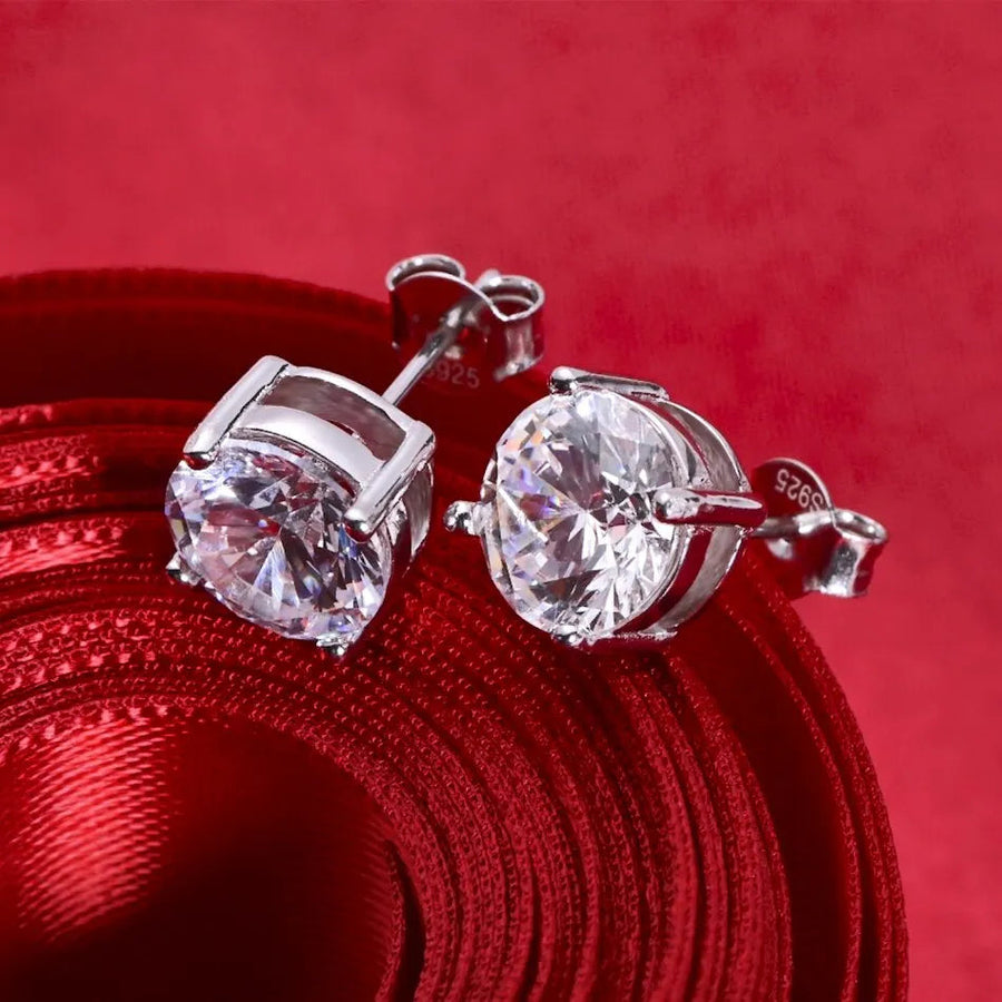 VVS Diamond Stud Earrings — 8mm D Color