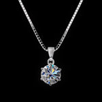 1CT Solitaire Pendant — Six-Prong VVS Moissanite