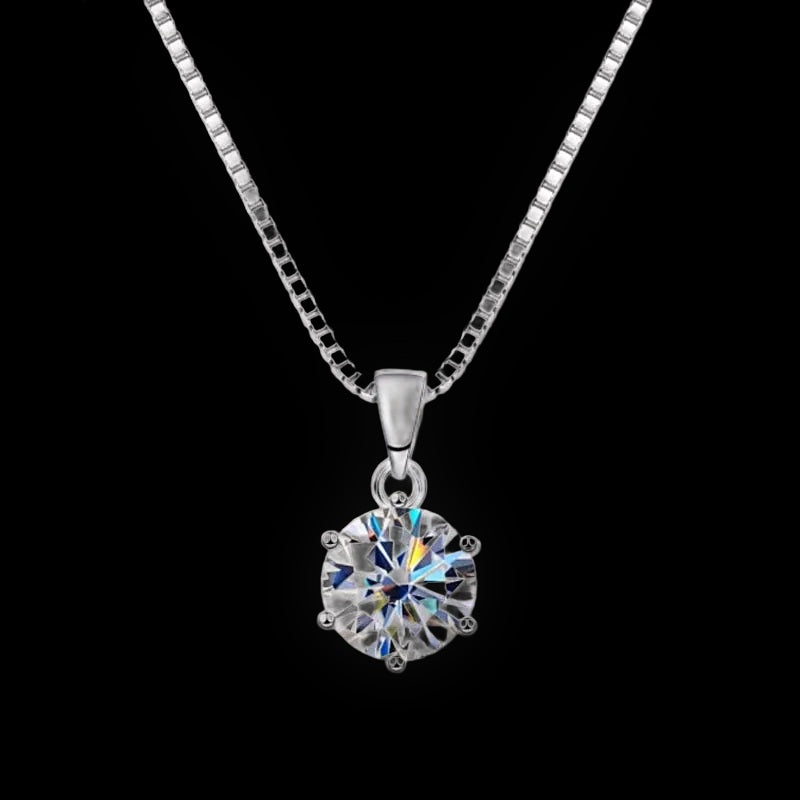 1CT Solitaire Pendant — Six-Prong VVS Moissanite