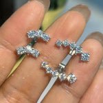 Curved Ear Climber Studs — VVS Moissanite