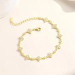 Floral Station Bracelet — VVS Moissanite