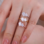 Toi et Moi Ring — Oval and Pear VVS Moissanite