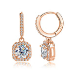 Halo Drop Hoop Earrings — VVS Moissanite