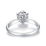Solitaire Ring — VVS Moissanite Center, Pavé Band