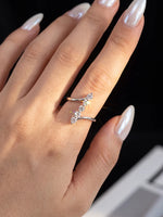 Open Crossover Ring — Pavé VVS Moissanite