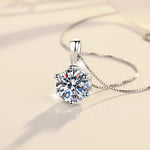 1CT Solitaire Pendant — Six-Prong VVS Moissanite