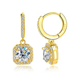 Halo Drop Hoop Earrings — VVS Moissanite