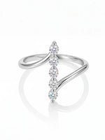Open Crossover Ring — Pavé VVS Moissanite