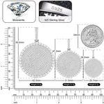 Iced Out Round Moissanite Medallion Pendant – 925 Sterling Silver