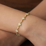 Floral Station Bracelet — VVS Moissanite