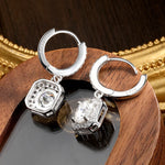 Halo Drop Hoop Earrings — VVS Moissanite