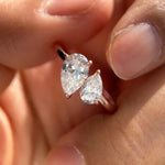 Toi et Moi Ring — Oval and Pear VVS Moissanite