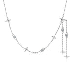 VVS Moissanite Star Tassel Pendant Necklace | GRA Certified | 925 Sterling Silver