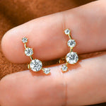 VVS Moissanite Ear Climber Earrings | GRA Certified | 925 Sterling Silver