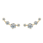 VVS Moissanite Ear Climber Earrings | GRA Certified | 925 Sterling Silver