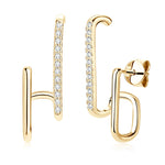 VVS Moissanite Double Bar Ear Cuff | GRA Certified | 925 Sterling Silver