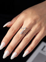 Open Crossover Ring — Pavé VVS Moissanite