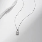 Moissanite Lock Pendant Necklace — 925 Sterling Silver