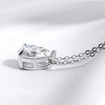 Pear Cut VVS Moissanite Solitaire Pendant Necklace – 925 Sterling Silver