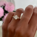 Oval Cut Ring — VVS Moissanite with Side Stones