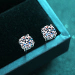 Yellow Gold Stud Earrings — VVS Moissanite