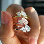Toi et Moi Ring — Oval and Pear VVS Moissanite