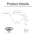 VVS Moissanite Star Tassel Pendant Necklace | GRA Certified | 925 Sterling Silver