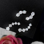 Curved Ear Climber Studs — VVS Moissanite