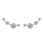 VVS Moissanite Ear Climber Earrings | GRA Certified | 925 Sterling Silver
