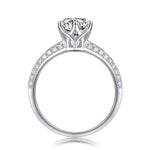 Solitaire Ring — VVS Moissanite Center, Pavé Band