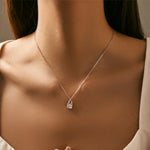 Moissanite Lock Pendant Necklace — 925 Sterling Silver