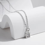 Moissanite Lock Pendant Necklace — 925 Sterling Silver