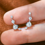 VVS Moissanite Ear Climber Earrings | GRA Certified | 925 Sterling Silver