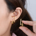 VVS Moissanite Double Bar Ear Cuff | GRA Certified | 925 Sterling Silver