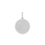 Iced Out Round Moissanite Medallion Pendant – 925 Sterling Silver