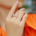 Solitaire Ring — VVS Moissanite Center, Pavé Band