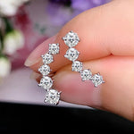 Curved Ear Climber Studs — VVS Moissanite