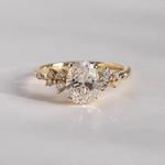 Oval Cut Ring — VVS Moissanite with Side Stones