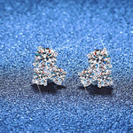 Trilogy Cluster Studs — VVS Moissanite