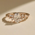 Oval Cut Ring — VVS Moissanite with Side Stones