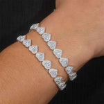 VVS Moissanite Heart Tennis Bracelet | GRA Certified | 925 Silver