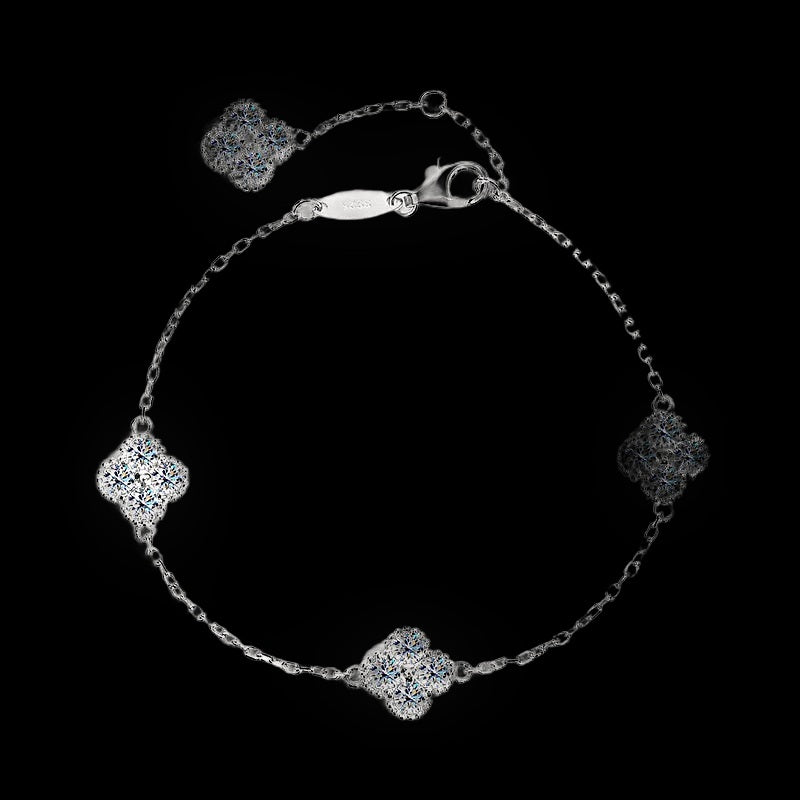 Clover Charm Bracelet — VVS Moissanite