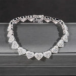 VVS Moissanite Heart Tennis Bracelet | GRA Certified | 925 Silver