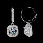 Halo Drop Hoop Earrings — VVS Moissanite