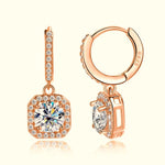 Halo Drop Hoop Earrings — VVS Moissanite