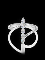 Open Crossover Ring — Pavé VVS Moissanite
