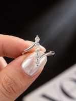 Open Crossover Ring — Pavé VVS Moissanite